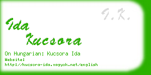 ida kucsora business card
